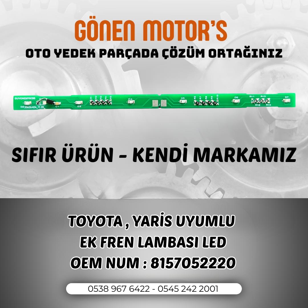 075 - Toyota Yaris Üçüncü Fren Lambası LED Kartı – OEM 81570-52220
