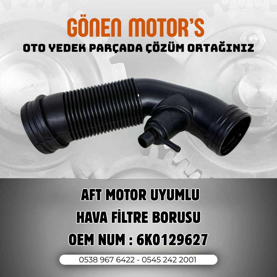 097 - 6K0 129 627 AFT Motor Uyumlu Hava Filtresi Hortumu / Hava Filtre Borusu