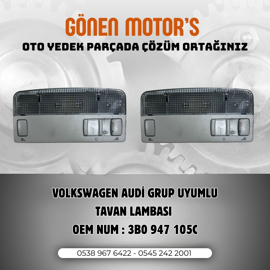 130 - 3B0 947 105 C Passat B5 / B5.5 Tavan Lambası | İç Aydınlatma Ünitesi