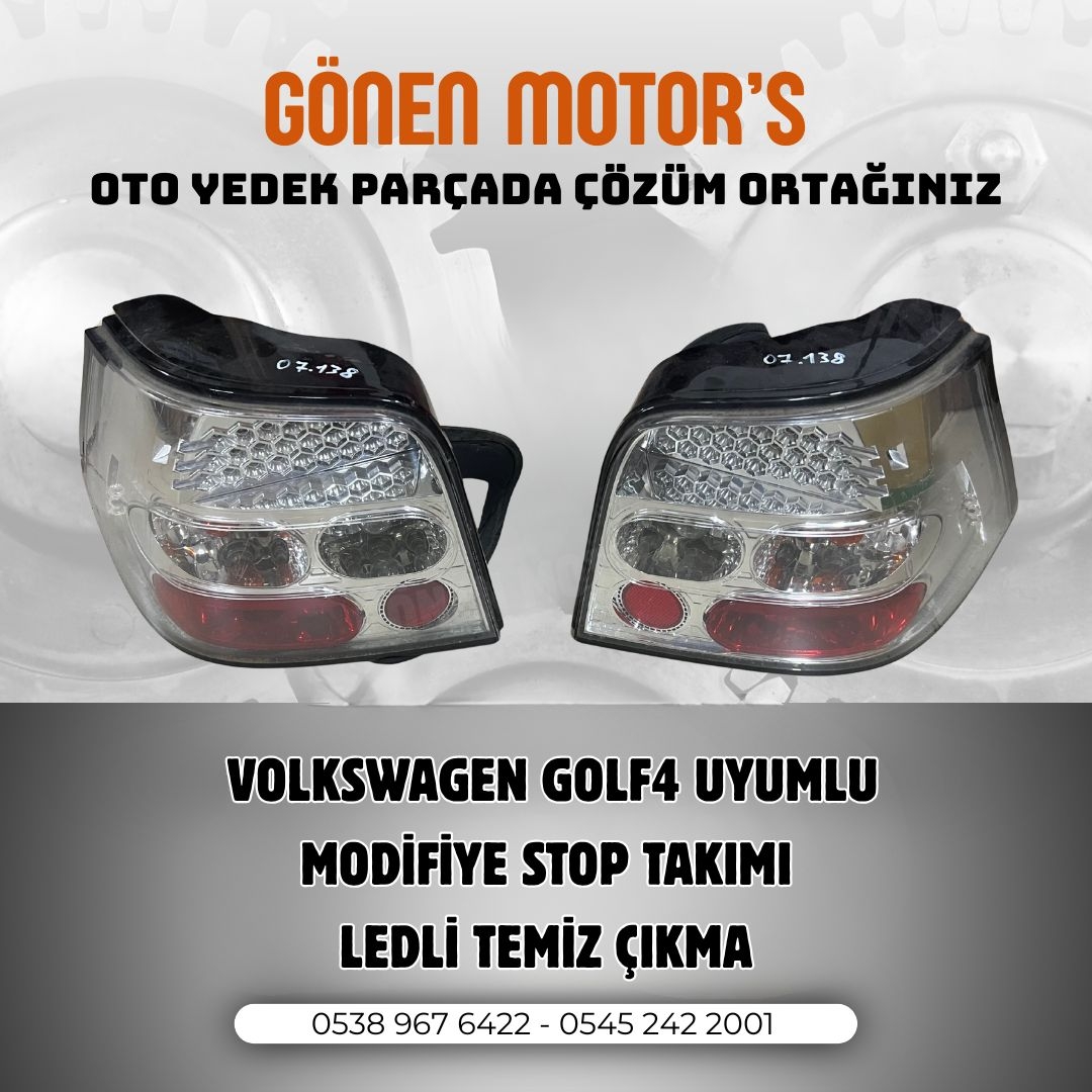 177 - 1J6 945 095 & 1J6 945 096 Golf 4 LED Modifiye Stop Takımı | Volkswagen Golf 4 Uyumlu