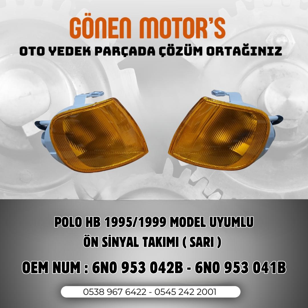 277 - 6N0 953 042B – 6N0 953 041B – VW Polo 1995/1999 Uyumlu Sarı Ön Sinyal Takımı
